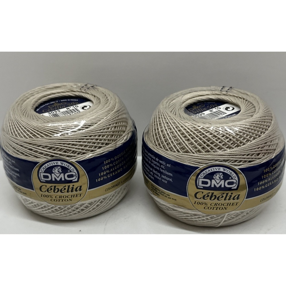 DMC Cebelia 100% Cotton Crochet Thread Color 3033 Lt Gray Size 10 Creative World
